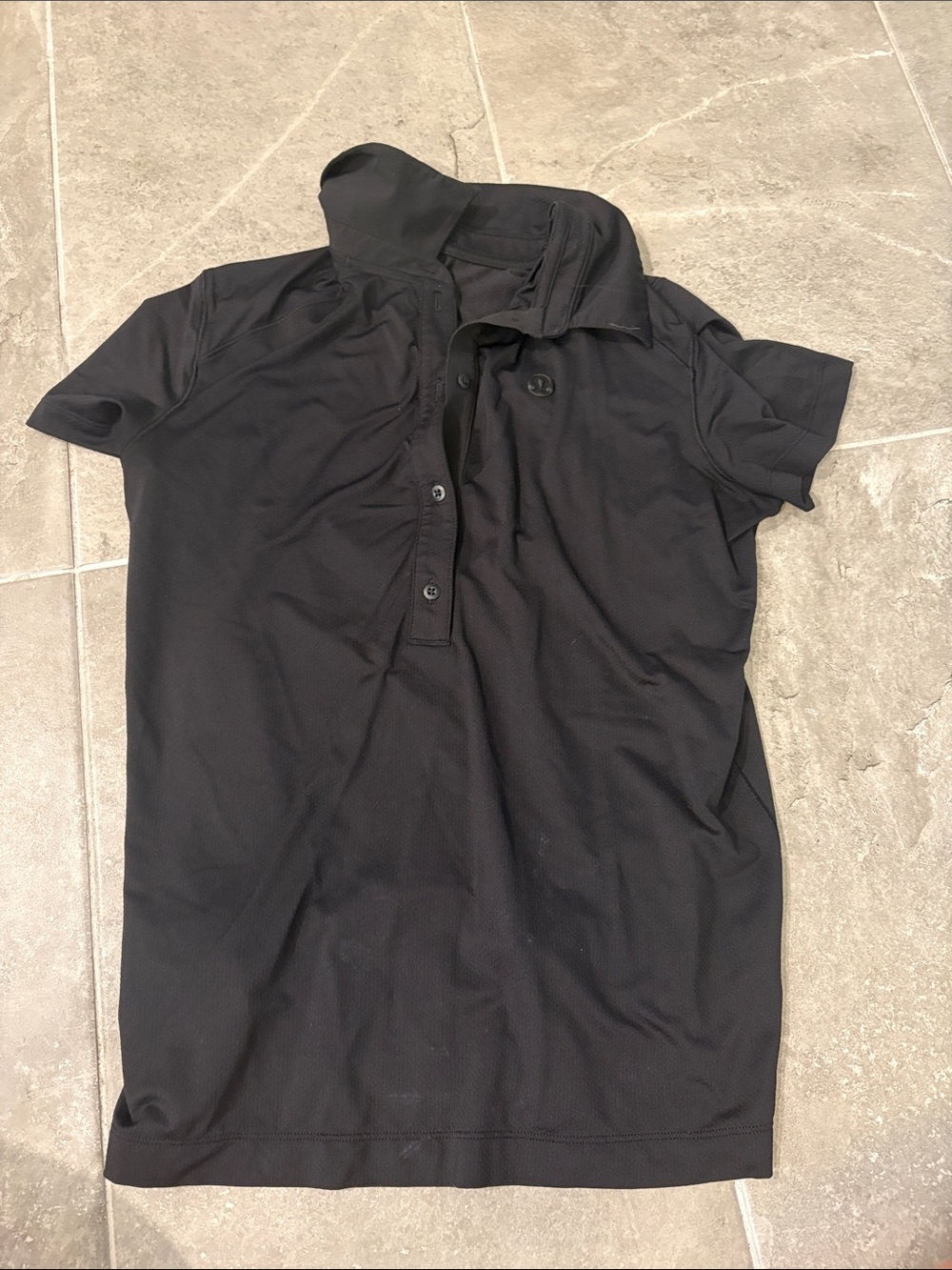 lululemon athletica Black Women's Short-Sleeve Button-Down Polo